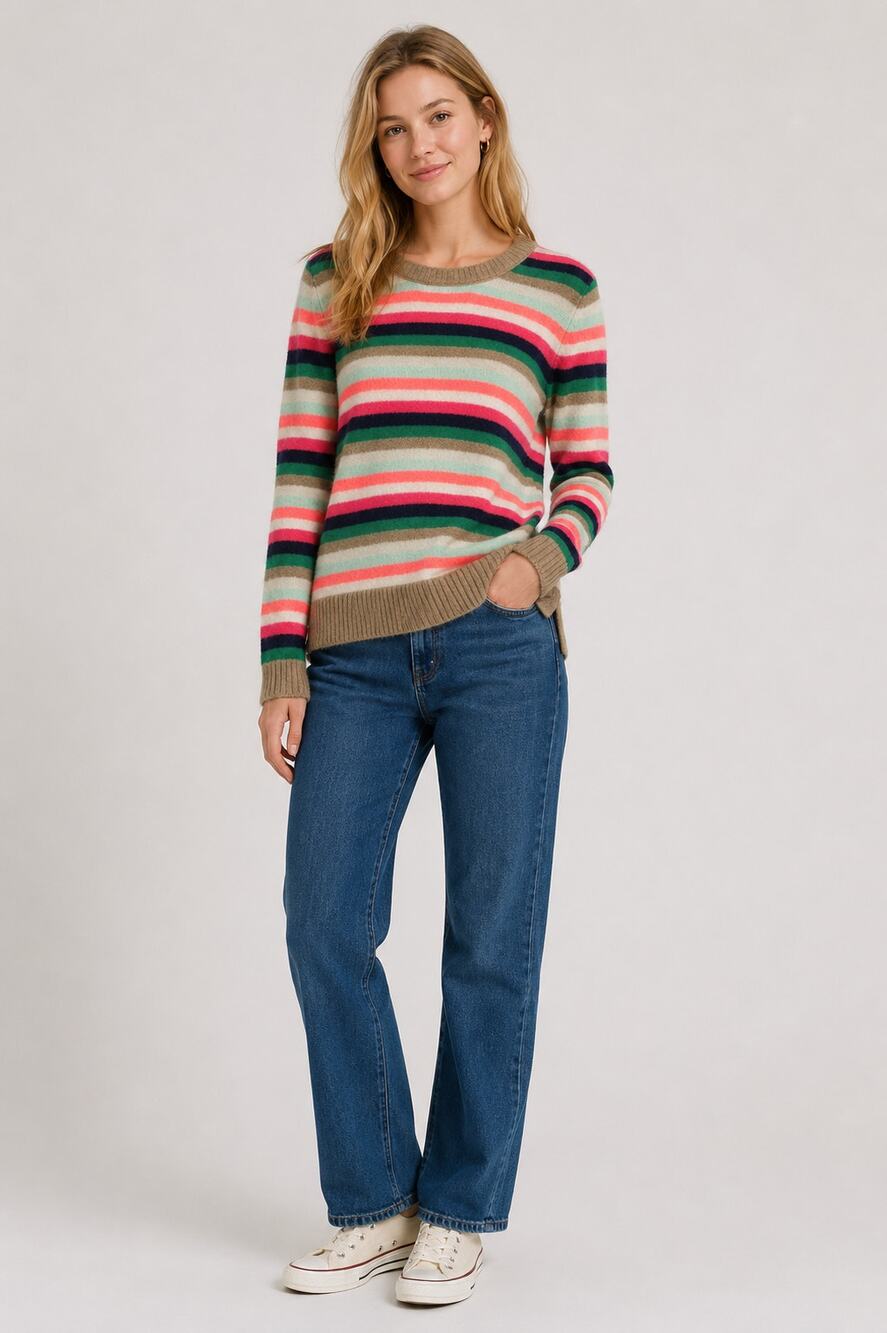 J. Crew Factory Extra Soft Yarn Striped Sweater Womens XS Long Sleeve